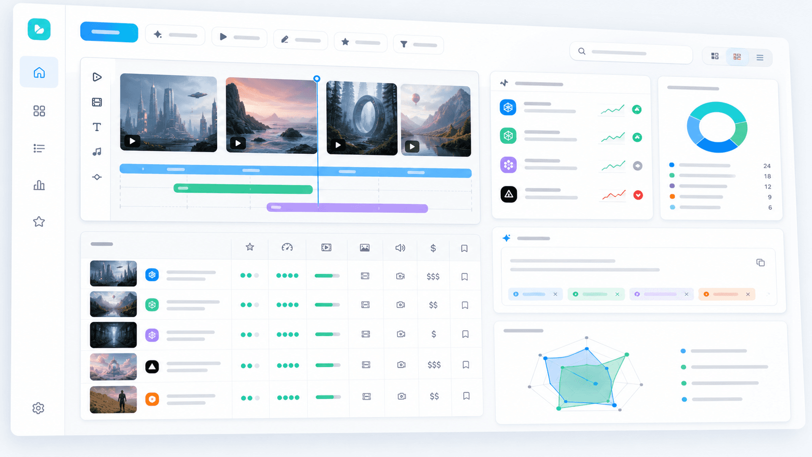 AI video tracker dashboard visual